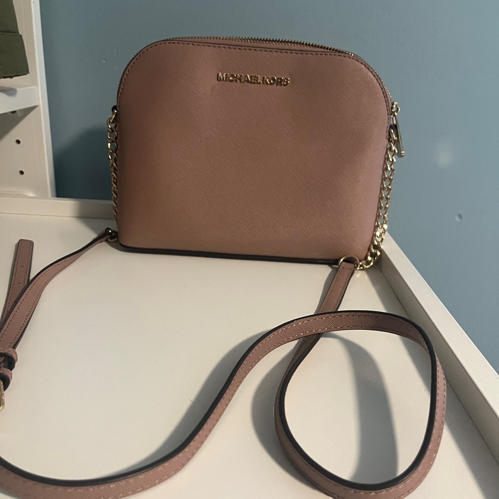 Michael Kors Blush Crossbody Bag with Gold Accents